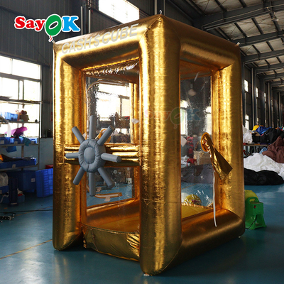 Emas Besar Iklan Inflatable Money Machine Crash Cube Untuk Promosi