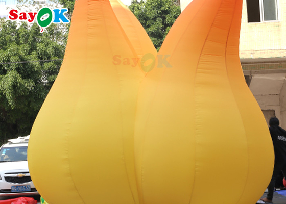 Dekorasi Acara 5m Model Api Inflatable Dengan Lampu LED Balon Iklan Inflatable