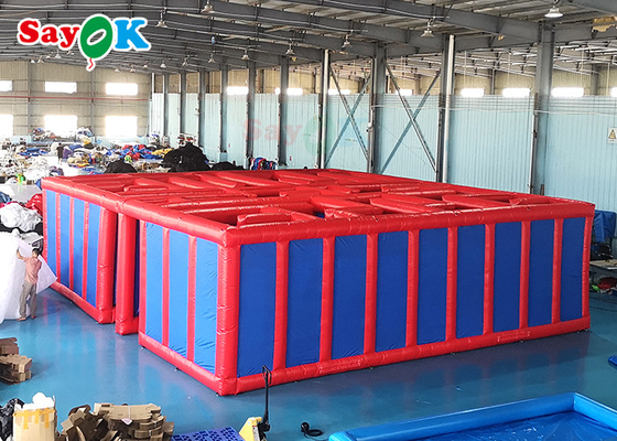 9m 27ft Permainan Olahraga Tiup Lapangan Rintangan Luar Ruangan Meledakkan Permainan Tiup Labirin Untuk Anak-Anak