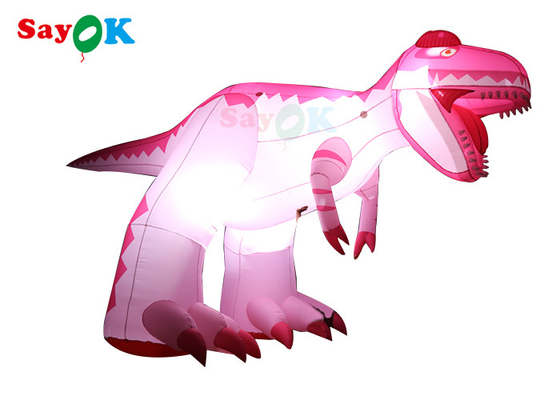 Warna merah muda 4m Karakter kartun kembung Iklan Dinosaurus Damp Proof Balon hewan kembung