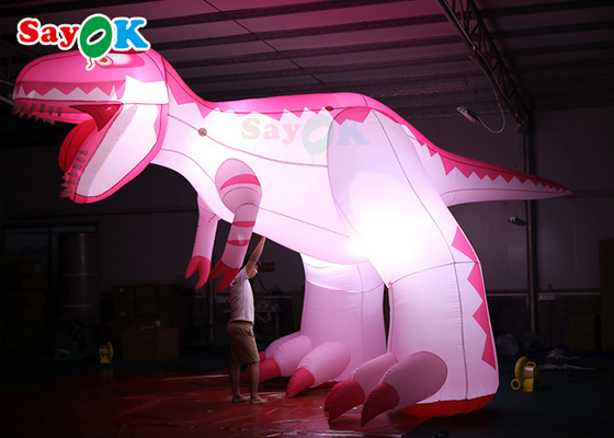 Warna merah muda 4m Karakter kartun kembung Iklan Dinosaurus Damp Proof Balon hewan kembung
