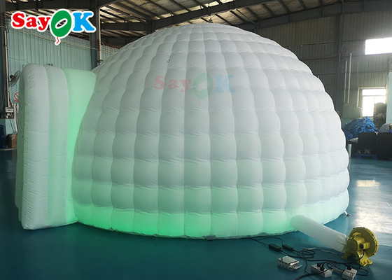 6x5x3.2m Tenda Kubah Tiup Putih Murni Dengan Lampu LED