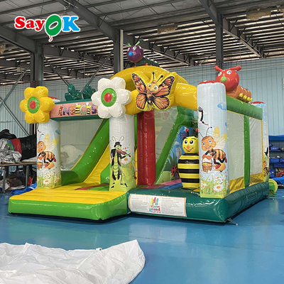 Serangga Paradise Inflatable Bounce Slide Combo Jumping Castle Untuk Taman Hiburan