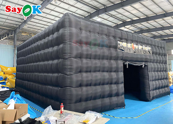 Tenda Luar Ruangan Inflatable Portable Disco Black House Cube Blow Up Tenda Klub Malam Dengan Pencahayaan Tenda Pesta Inflatable
