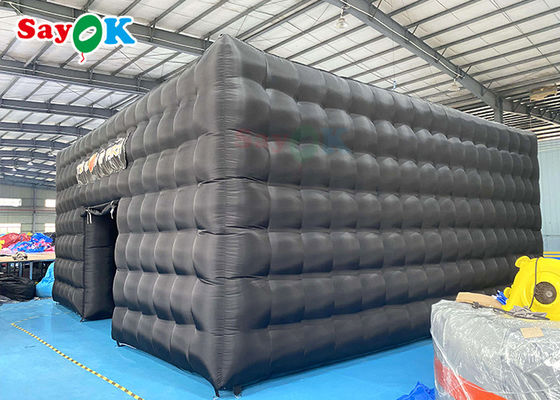 Tenda Luar Ruangan Inflatable Portable Disco Black House Cube Blow Up Tenda Klub Malam Dengan Pencahayaan Tenda Pesta Inflatable