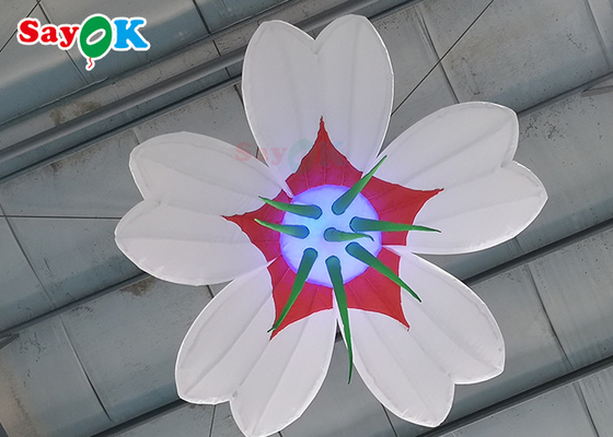 Disesuaikan Raksasa Tiup Bunga Gantung Pernikahan Inflables Dekorasi Bunga LED