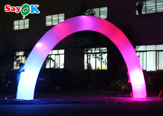 PVC Inflatable Archway Door Decors Santa Dibangun Di Lampu LED Tethers Stakes Yard Lawn Patio Indoor