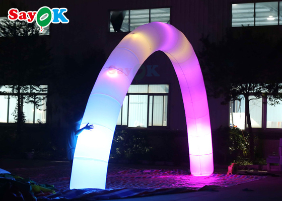 PVC Inflatable Archway Door Decors Santa Dibangun Di Lampu LED Tethers Stakes Yard Lawn Patio Indoor