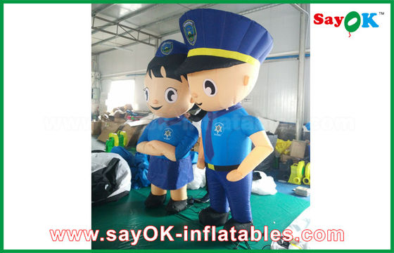 Karakter Inflatable Biru Polisi Oxford / Polisi Pria Karakter Kartun Dengan 90% Kesamaan