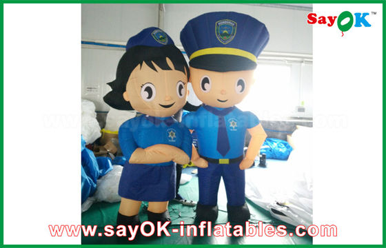 Karakter Inflatable Biru Polisi Oxford / Polisi Pria Karakter Kartun Dengan 90% Kesamaan