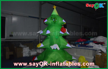 Nylon Green Inflatable Pohon Natal LED Pencahayaan 2.5mm Nylon Untuk Natal