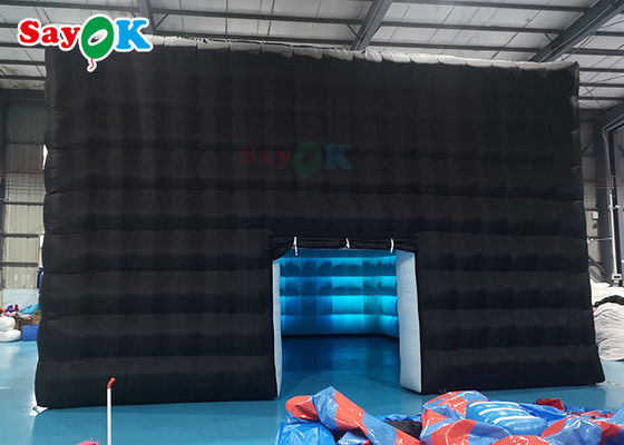 Tenda Cube Inflatable Fleksibel Tenda Udara Inflatable Dengan Lampu Led Blow Up Tenda Camping