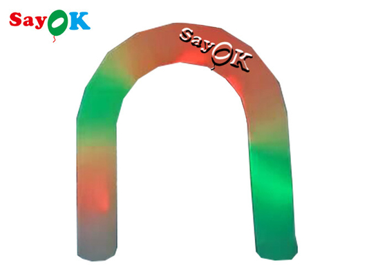 Pencahayaan LED 2.5m Dia Oxford Cloth Inflatable Arch Untuk Acara Pesta Pencetakan Logo Arch Balap Tiup