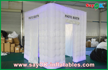 Inflatable Photo Studio 3 Doors White Inflatable Portable Cube Photobooth Tent Dengan Ukuran 2.5m