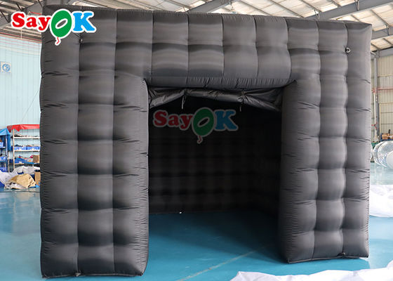 Komersial Hitam Warna Tenda Udara Inflatable Sewa Struktur Pameran Tenda Kubu Inflatable
