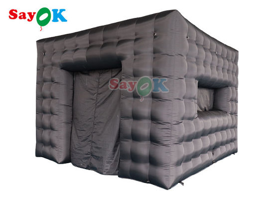 Komersial Hitam Warna Tenda Udara Inflatable Sewa Struktur Pameran Tenda Kubu Inflatable