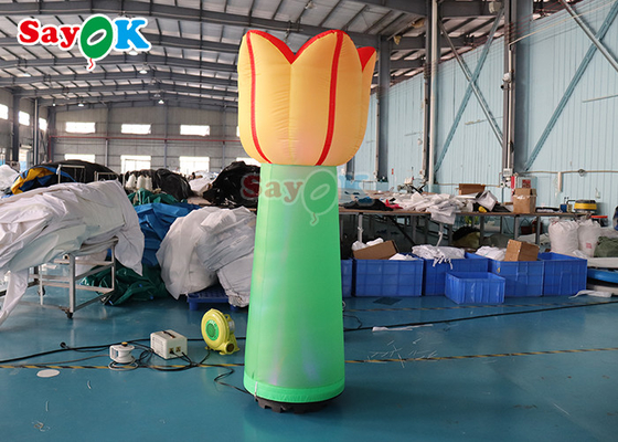 Raksasa 3d Inflatable LED Bunga Pencahayaan Mainan Pemodelan Iklan Bunga Jamur Tanaman Kustom