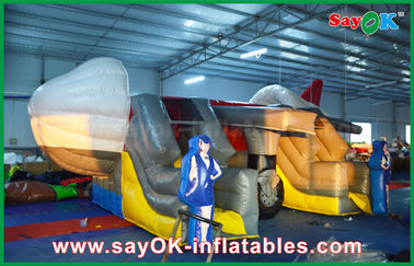 Luar AirPlane Bentuk Inflatable Bounce Slider Dengan CE / UL Blower Untuk Bermain