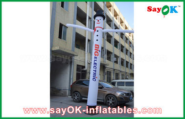 Blow Up Air Dancer White Inflatable Air Dancer Dengan Log Print Tinggi 4m / 5M / 6m Dengan Cahaya Untuk Periklanan