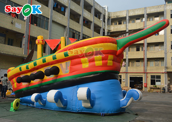 Fire Retardant Inflatable Kapal Bajak Laut Combo Party Bounce House Inflatable Boat Castle Ship Slide