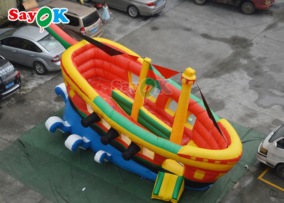 Fire Retardant Inflatable Kapal Bajak Laut Combo Party Bounce House Inflatable Boat Castle Ship Slide