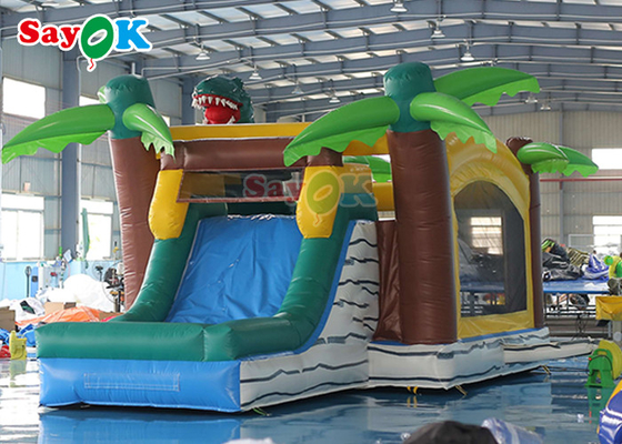 Dinosaurus Inflatable Bounce House Water Slide Combo Commercial Bouncy Castle