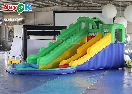 Slide Bouncy Inflatable Anak-anak Slide Air Inflatable Kolam Renang Backyard Double Slide Jumping Bouncer