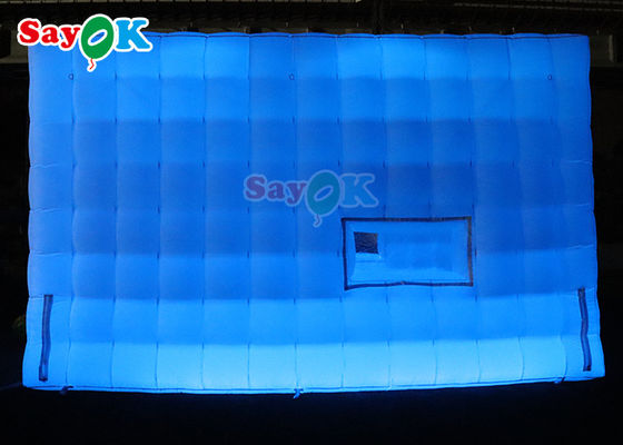 Custom Portable Black Inflatable Cube Tent Klub Malam Party Bar Tent Dengan Led Lighting Tenda Lawn Inflatable