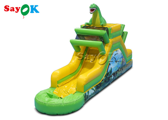 Slide Dinosaurus Inflatable Themed Slide Air Inflatable 9.3x2x3.5mH Logo Pencetakan