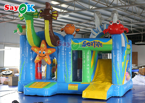 1000D Inflatable Bouncer Air Water Slide Jumping Bouncy Castle Ocean Theme Rumah Bouncing Combo Dengan Kolam Renang