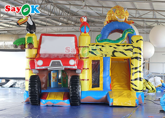 Custom White Inflatable Bounce Castle Pesta Pernikahan Bouncer House Dan Slide Combo