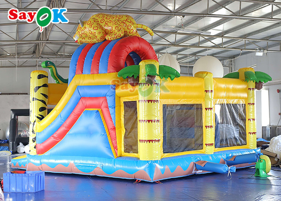 Custom White Inflatable Bounce Castle Pesta Pernikahan Bouncer House Dan Slide Combo