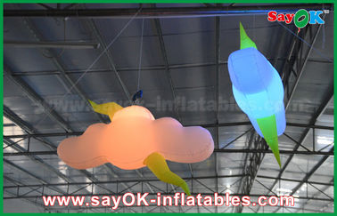 Dekorasi Panggung Kustom Produk Inflatable Tiup Cloud Dengan Blower / Lampu LED