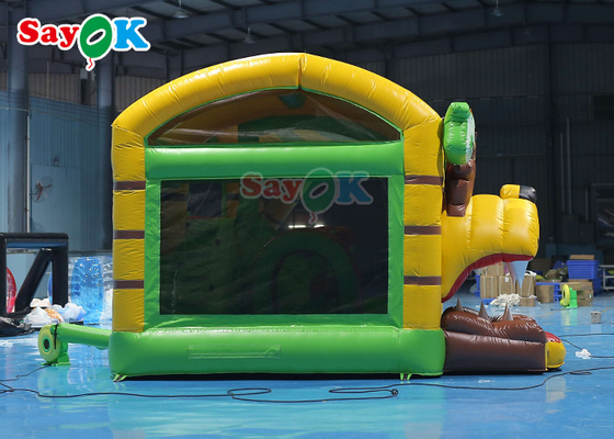 Lion Inflatable Bounce House Dengan Dry Slide Inflatable Castle Bouncer