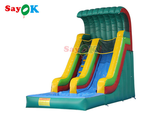 Dry Wet Inflatable Slide Anti Ruptured Commercial Inflatable Water Slide Pool Dua sisi dilapisi PVC