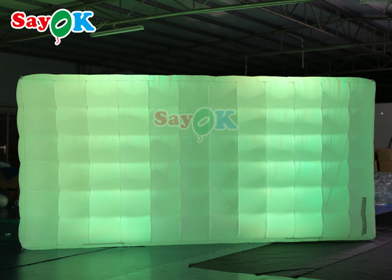 Oxord Cloth Inflatable Photo Booth Backdrop Led Lampu Warna-warni Inflatable Led Photo Booth Wall