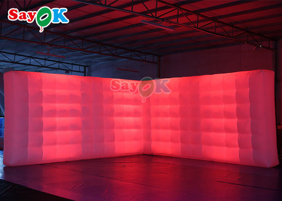 Oxord Cloth Inflatable Photo Booth Backdrop Led Lampu Warna-warni Inflatable Led Photo Booth Wall