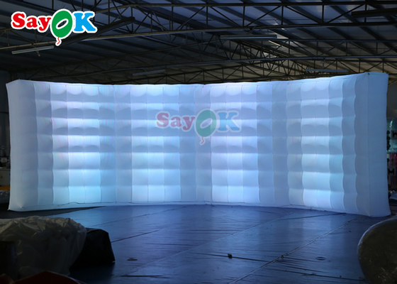 Curve Wall Multi Color Inflatable Backdrop Wall Dengan Strip LED Photo Booth Wall