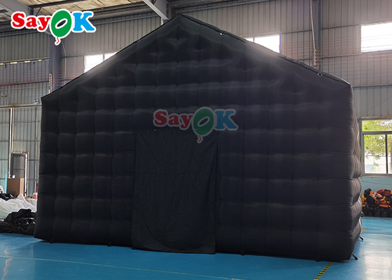 Komersial Oxford Black Inflatable Cube Party Tenda Klub Malam Dengan Blower Udara