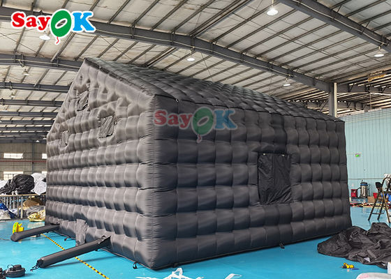 Komersial Oxford Hitam Cube Inflatable Party Tent Klub Malam Inflatables Dengan Air Blower