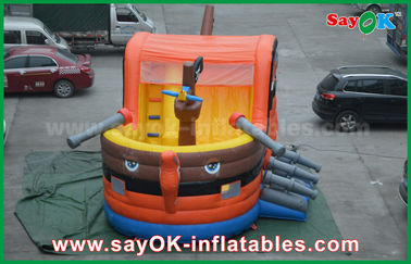 0,55 PVC Bajak Laut Perahu Bounce Inflatable Jumping Castle Untuk Anak-Anak SGS Sertifikasi