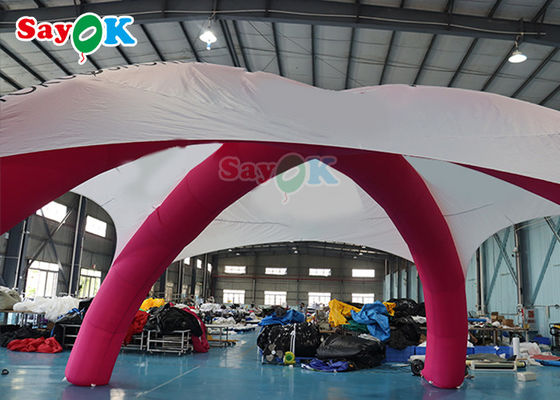 Acara Disponsori X Bentuk Tenda Laba-laba Inflatable Iklan Promo Tenda Putih Dan Pink Tenda Udara Inflatable