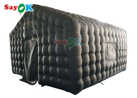 6x5x4mH Klub Tenda Inflatable Custom Hitam Besar Portable Party LED Pencahayaan Klub Malam Inflatable Sewa