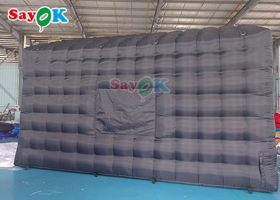 6x5x4mH Klub Tenda Inflatable Custom Hitam Besar Portable Party LED Pencahayaan Klub Malam Inflatable Sewa