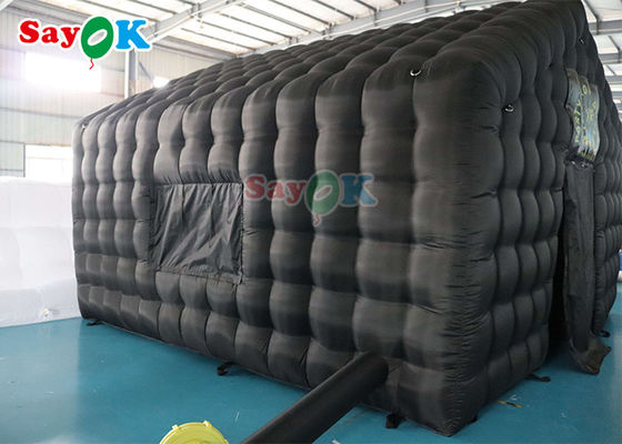6x5x4mH Klub Tenda Inflatable Custom Hitam Besar Portable Party LED Pencahayaan Klub Malam Inflatable Sewa
