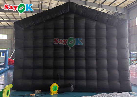 6x5x4mH Klub Tenda Inflatable Custom Hitam Besar Portable Party LED Pencahayaan Klub Malam Inflatable Sewa