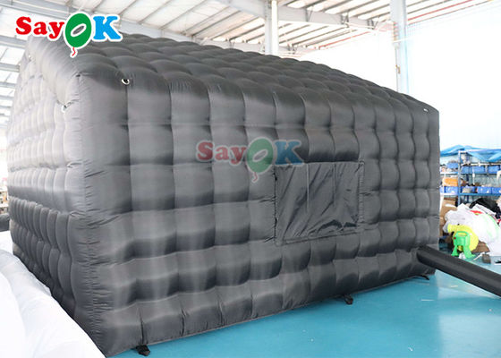 Custom Hitam Besar 20ft Tenda Udara Inflatable Party Portable LED Pencahayaan Nightclub Inflatable