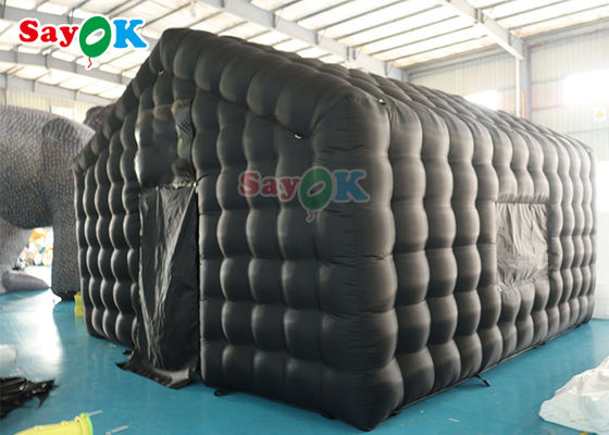 Custom Hitam Besar 20ft Tenda Udara Inflatable Party Portable LED Pencahayaan Nightclub Inflatable