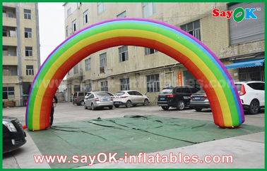 Inflatable Race Arch Beautiflu Dan Kain Oxford Tahan Lama Atau PVC Inflatable Rainbow Arch Dengan CE / UL Blower