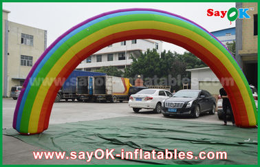 Inflatable Race Arch Beautiflu Dan Kain Oxford Tahan Lama Atau PVC Inflatable Rainbow Arch Dengan CE / UL Blower